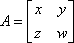 A = Array[(x,y),(z,w)]